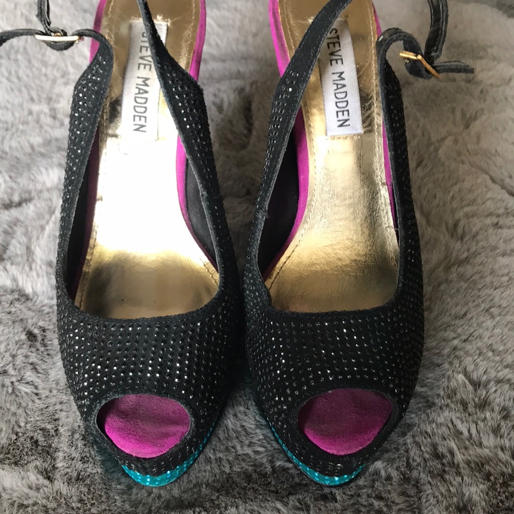 Studded Steve Madden ColorBlock Heels - Picture 4 of 6